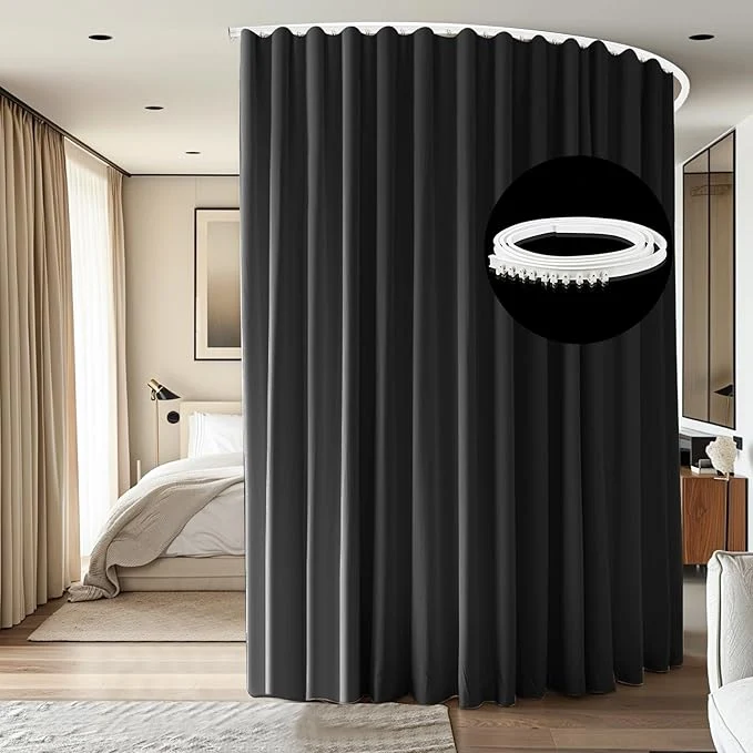 High-Performance Room Divider Ceiling Mounted Curtains Track Sets Extra Wide Blackout Curtain World-Class