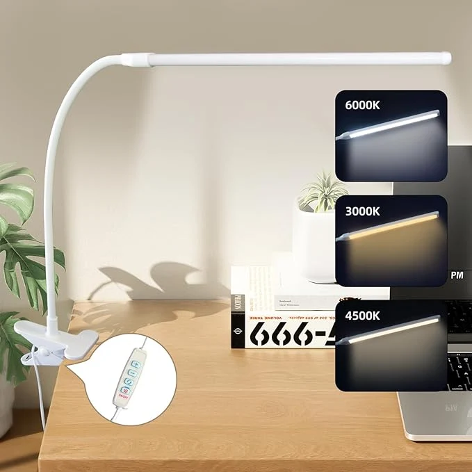 Fast Desk Lamp with Clamp Long Flexible Arm Clip on Lamp Top-Quality