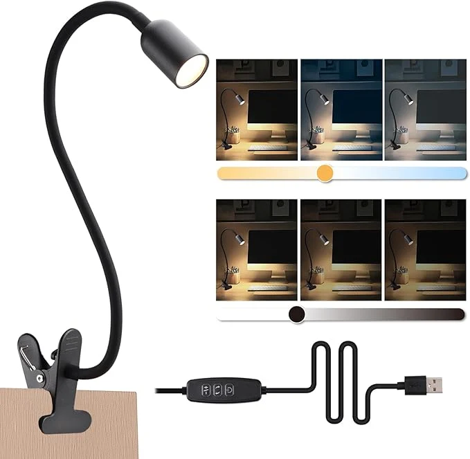 Stylish LED Reading Light for Bed Headboard – Dimmable Clip-On Book Light Excellent