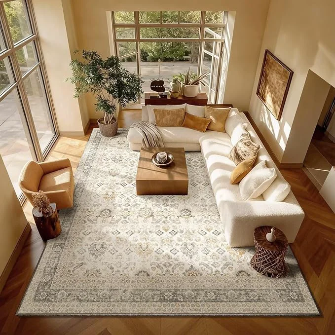 Effective Washable 8×10 Area Rugs for Living Room Boho Non-Slip Vintage Distress Large Authentic