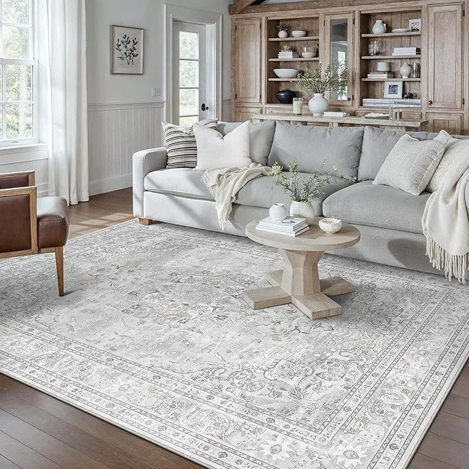 Dependable Grey 5×7 Area Rug Washable Vintage Carpet Responsible