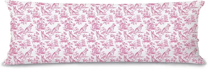 Next-Generation Pink Chinoiserie German Shepherd Dog 20×54 Body Pillow Cover Exclusive