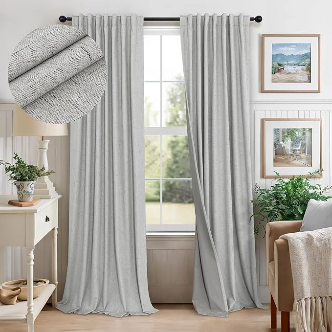 Outstanding Extra Long White Gray Blackout Curtains 108 Inch Long User-Friendly