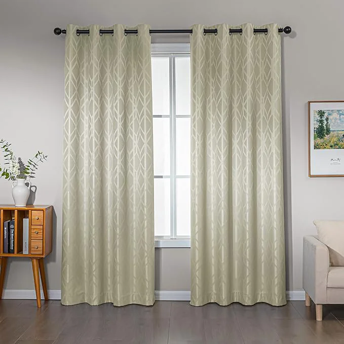 Genuine Amazon Basics Jacquard 2-Piece Blackout Curtains Living Room and Bedroom Healthy