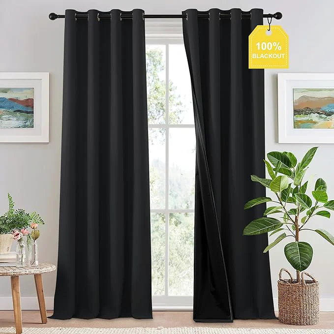 Authentic NICETOWN Full Blackout Curtains 96 inch Long Green