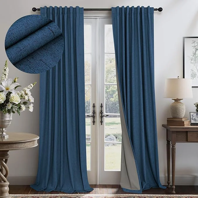 Artisan Pitalk Navy Blue Blackout Curtains Practical