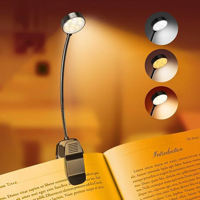 Durable Rechargeable Book Light for Reading in Bed Eye Caring Book Reading Lamp Dependable