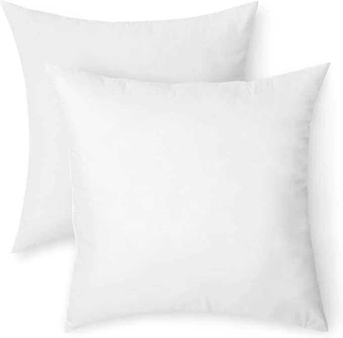 Quality Amazon Basics Square Hypoallergenic Pillow Insert Sofa Bed Couch Decorative High-End