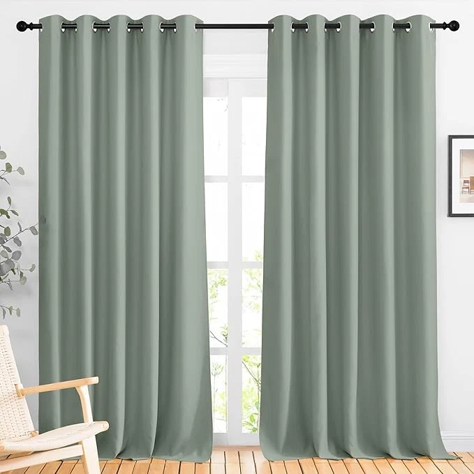 Elite NICETOWN Sage Green 102 inch Curtains Grommet Thermal Insulated Window Exceptional