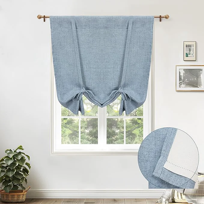 Official DriftAway Double Layer Linen Blackout Tie Up Curtains Thermal Insulated Fully Efficient