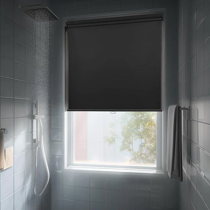 Reliable HESTIA No Drill Cordless Blackout Roller Shades Screwless Waterproof Shower Smooth