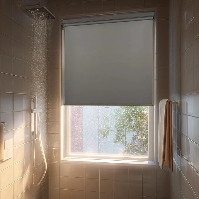 Artisan HESTIA No Drill Cordless Blackout Roller Shades Screwless Waterproof Shower Lightweight