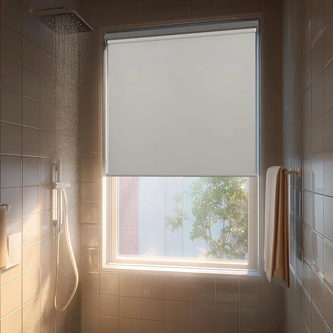 Sustainable HESTIA No Drill Cordless Blackout Roller Shades Screwless Waterproof Shower Exceptional