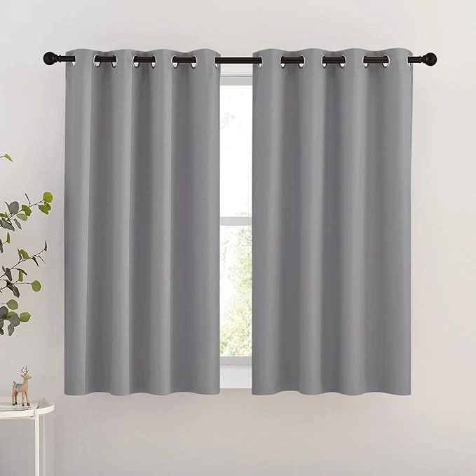 Recyclable NICETOWN Silver Grey Blackout Curtains Unique