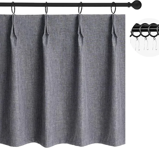 Powerful Wdfour24x36 Inch Pinch Pleated Blackout Cafe Curtains Breathable