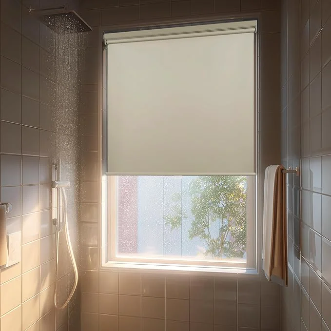 Advanced HESTIA No Drill Cordless Blackout Roller Shades Screwless Waterproof Shower Fine Crafted