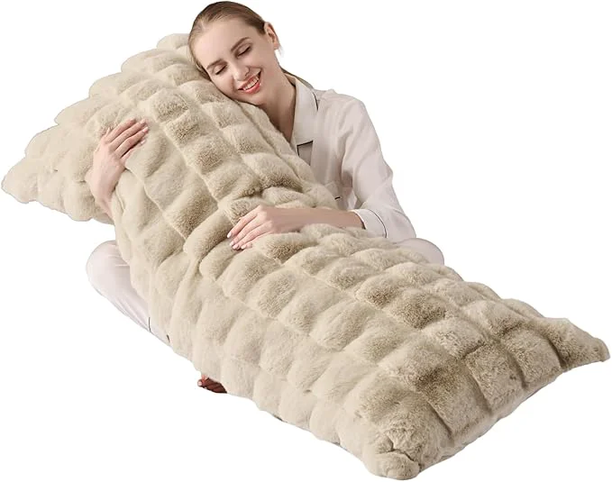 Long-Lasting Luxury Shaggy Faux Fur Body Pillow Fluffy Bed Pillows Official