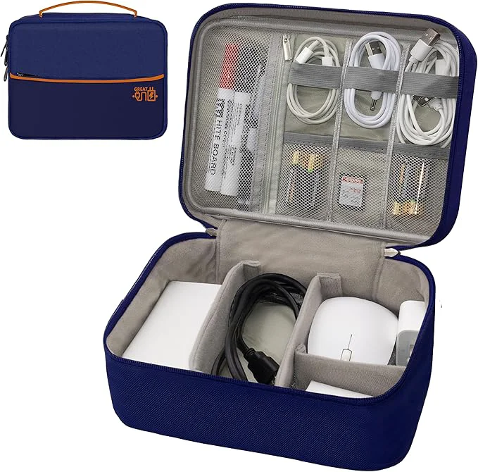 Crafted Electronics Organizer Travel Cord Organizer Pouch Portable Cable Organizer Traditional