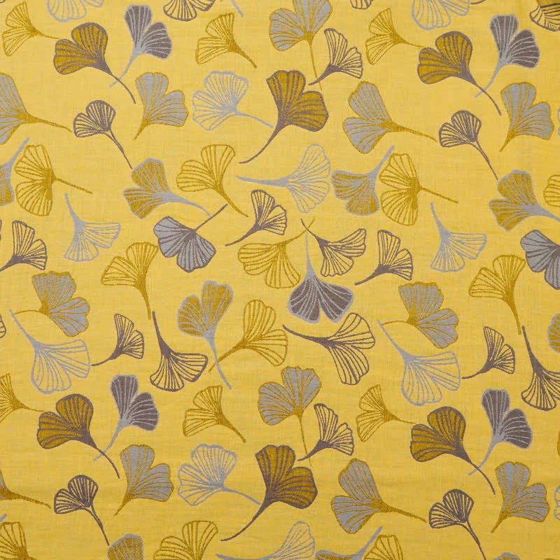 Long-Lasting Ownkoti Large Ginkgo Leaf Cotton Jacquard Fabric Minimalist