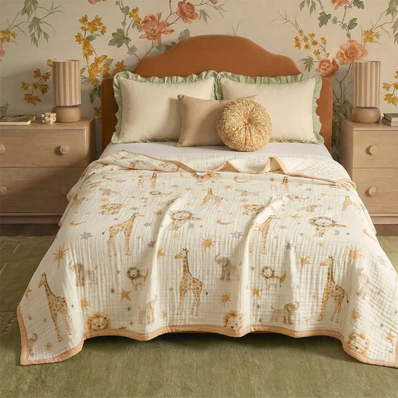 Fashionable Ownkoti Animal Kingdom Cotton Muslin Blanket Elegant
