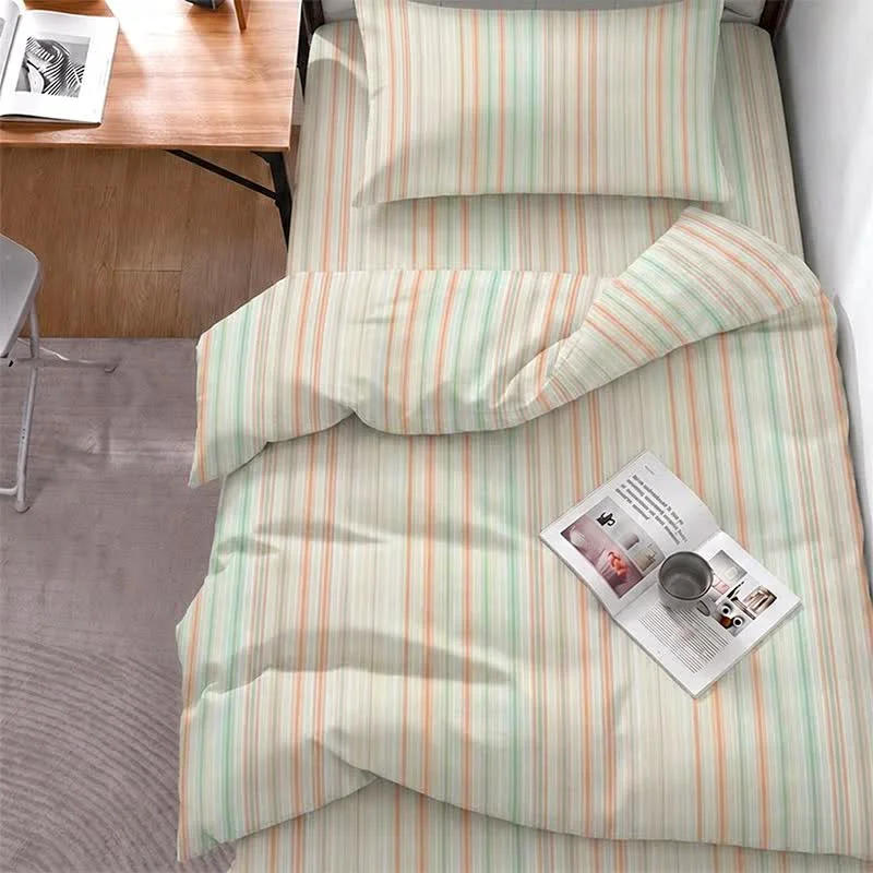 Effective Ownkoti Pastel Pinstripe Minimalist Dorm Bedding Set Exceptional