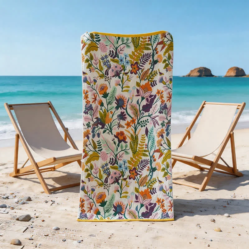 Recyclable Ownkoti Floral 4-Layer Muslin Cotton Beach amp Bath Towel High-Grade