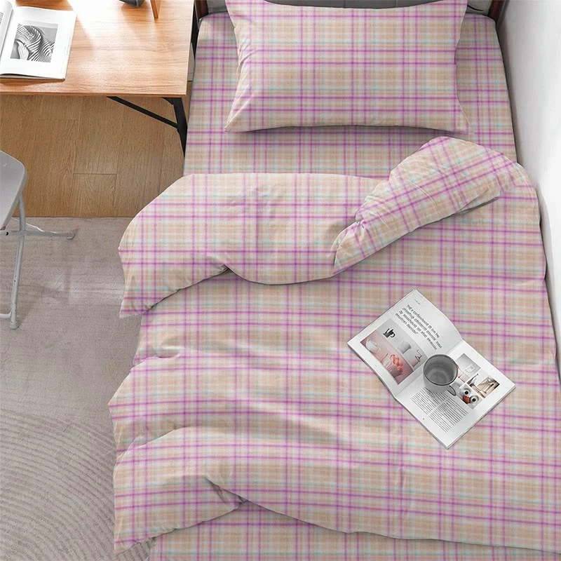 Reliable Ownkoti Soft Purple Plaid Twin XL Dorm Bedding Set Prestigious