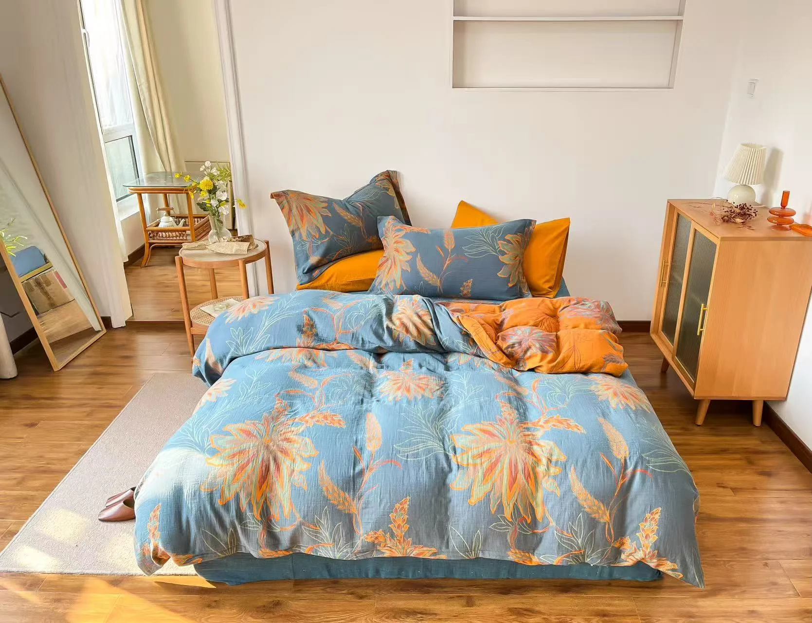 Functional Ownkoti Vintage Floral Cotton Gauze Bedding Set Trendy