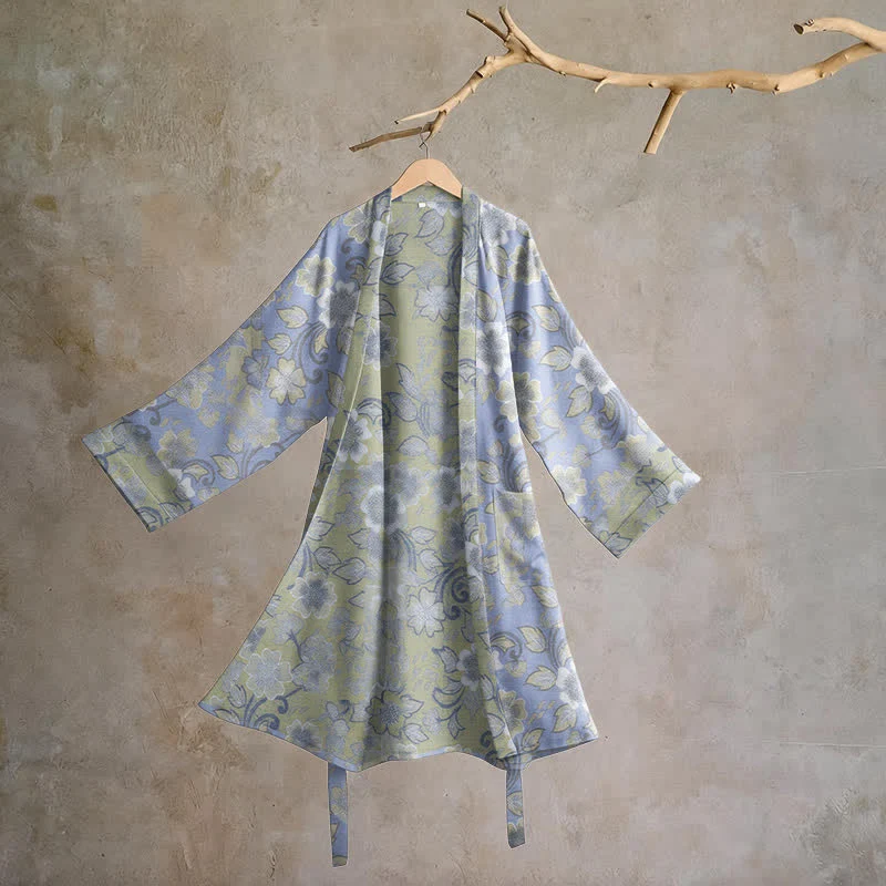 Genuine Ownkoti Retro Floral Cotton Kimono Robe Reusable