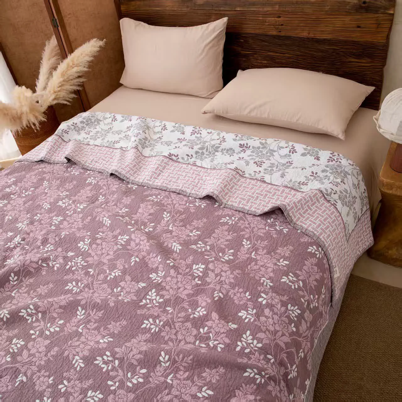 Trusted Ownkoti Country Floral Lightweight Cotton Bedspread Quilt Crafted