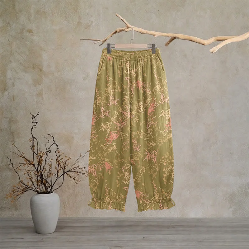 Outstanding Ownkoti Retro Olive Green Bamboo Lounge Pants Optimized