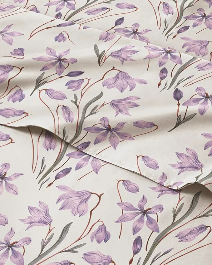 Environmentally Friendly Floral Sheets – Pink Floral Bed Sheet Set – 1 Flat amp 1 Fitted amp 2 Pillowcases w Deep Pockets – Comfy Wrinkle amp Fade – Boho Botanical Bedding – Ultra-Soft Breathable amp Cooling – Full Size Set Luxury