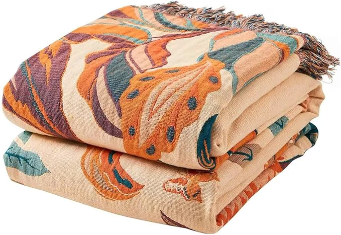 Traditional Boho Throw Blanket for Bed Cotton Soft Rustic Quilt Fall Blanket 90 quot x98 quot Floral Printed Farmhouse Decor Bed Blankets All Season Rustic Reversible Bohemian Throw Quilt Verified