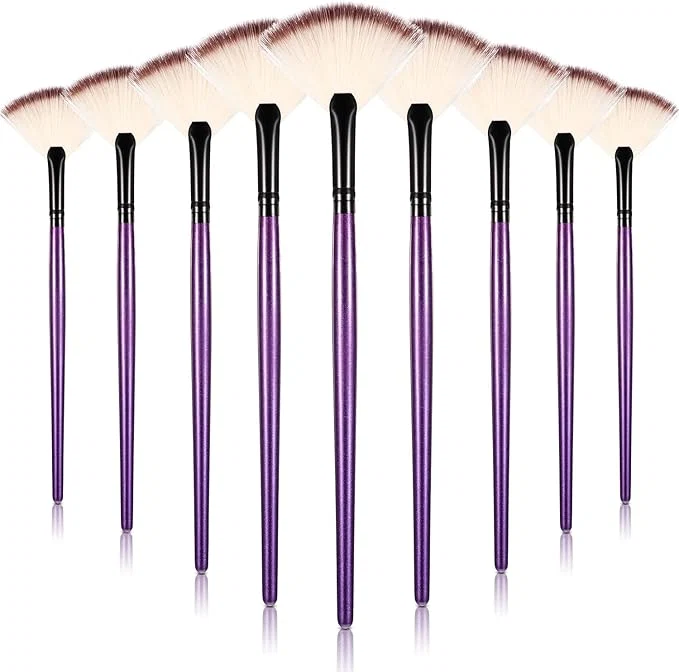 Specialty 9 Pieces Facial Fan Mask Brushes Soft Facial Applicator Brushes Tools Stylish