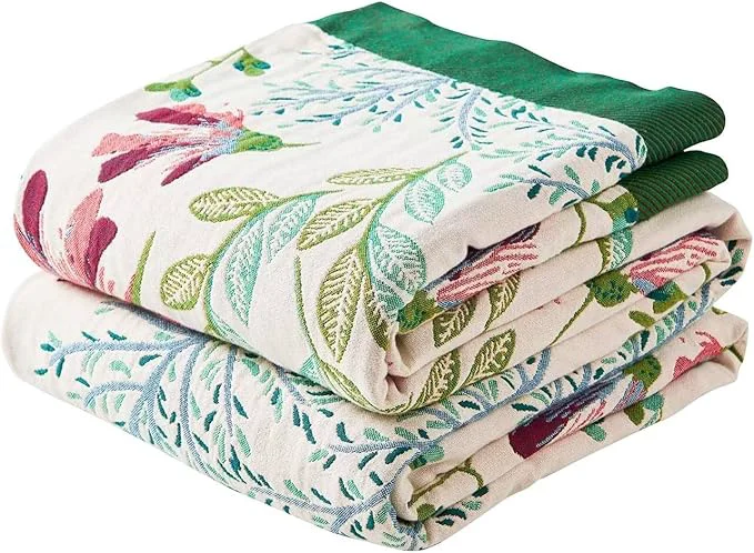 Superior Boho Throw Blanket for Bed Cotton Soft Rustic Quilt Fall Blanket 60 quot x80 quot Floral Printed Farmhouse Decor Bed Blankets All Season Rustic Reversible Bohemian Throw Quilt Classic