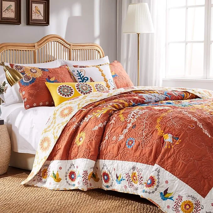 Enhanced Greenland Home Barefoot Bungalow Topanga Quilt Set 5-Piece Queen Multi Advanced