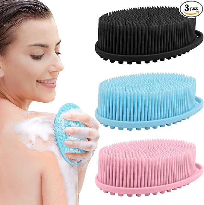 User-Friendly PQRUU 3 Pack Silicone Body Scrubber Exfoliating Soft Loofah Scrubber Fit Exclusive