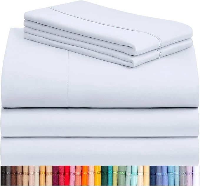 High-Performance LuxClub 5 PC Sheet Set Bed Sheets Deep Pockets 16 quot Eco Friendly Wrinkle Cooling Machine Washable Hotel Bedding Silky Soft – Baby Blue Split King Excellent
