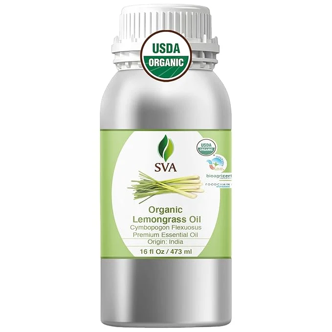 SVA Lemongrass Essential Oil Organic – 16 Fl Oz – Natural Organic Healthy