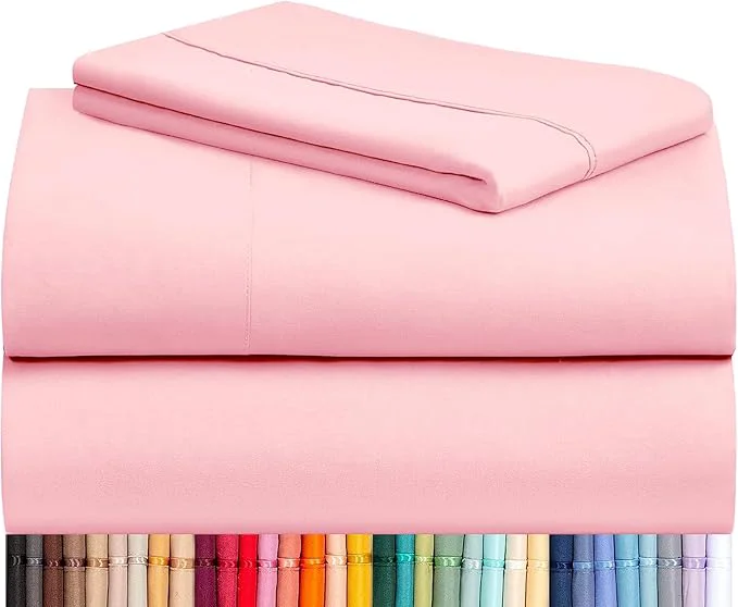 Sophisticated LuxClub 3 PC Twin Sheet Set Deep Pockets Wrinkle Cooling Bed Sheets Hotel Bedding for Women Men Kids amp Teens Includes 1 Fitted Sheet 1 Flat Sheet and 1 Pillowcase-Silky Soft Baby Pink Specialty