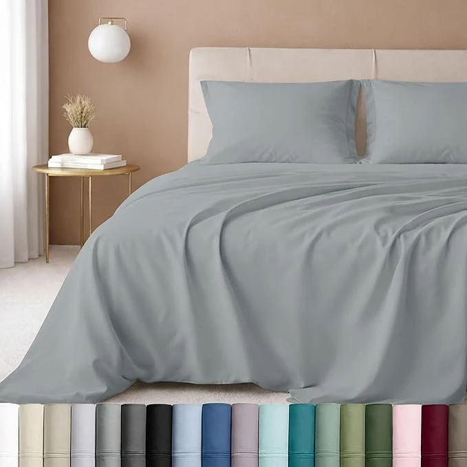 Excellent California Design Den California King Sheet Set – Cotton 600 Thread Count Deep Pocket Cal King Sheet Set Luxury Hotel-Quality Soft Sateen Weave – Light Grey Efficient