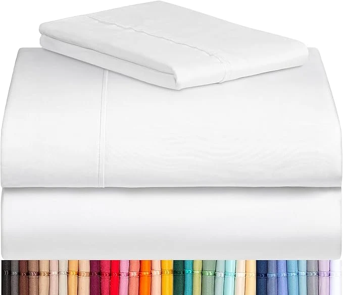 Secure LuxClub 3 PC Twin XL Sheet Set Deep Pockets Wrinkle Cooling Bed Sheets Hotel Bedding for Women Men Kids amp Teens Includes 1 Fitted Sheet 1 Flat Sheet and 1 Pillowcase-Silky Soft White Enhanced