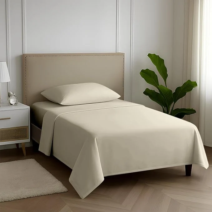 Reliable Carressa Linen Egyptian Cotton Twin Sheets Set – 600 Thread Count Egyptian Cotton Luxury Twin Sheets 3 PC Ivory Cream 16 quot Deep Pocket Soft Cooling Sateen Weave College Dorm Room Bedding Flexible
