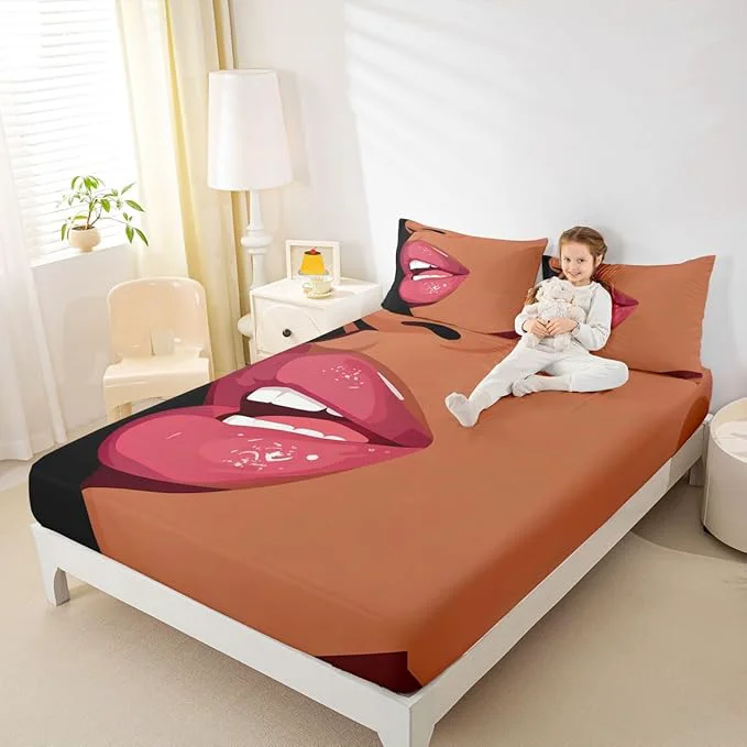 Easy-to-Use Erosebridal Black Girls Pink Fitted Sheet for Kids African Black Women Full Bedding Set Vogue Fashion Gorgeous Bed Sheets for Girls Women Teens Minimalist Romantic Makeup Sheets with 2 Pillow Cases Flexible