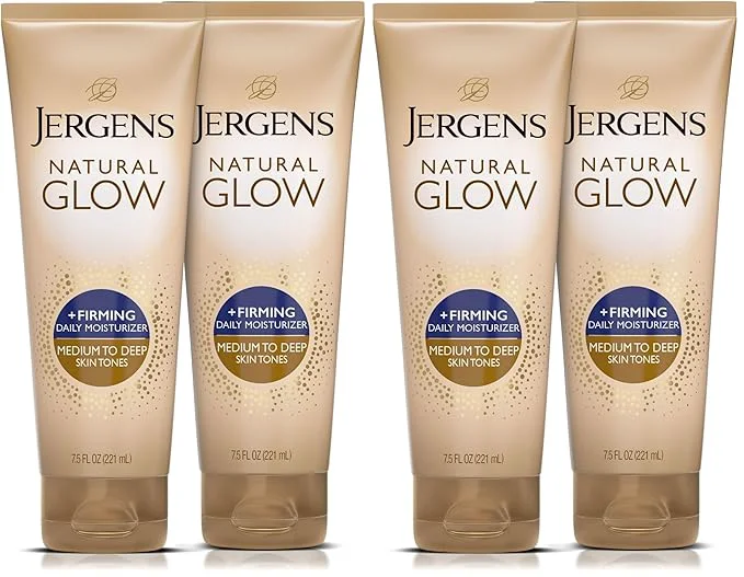 Effective Jergens Natural Glow Firming Self Tanner Body Lotion Medium to Deep Skin Tone Eco-Friendly