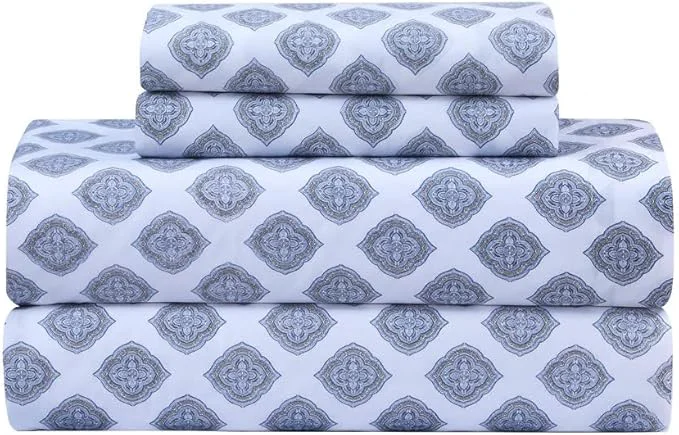Feather amp Stitch Softest Cotton Sheets 300 Thread Count Percale Weave Bedding 16 quot Deep Pocket Cooling Sheets Breathable Bed Set Hotel Premium Quality King Diamond Efficient