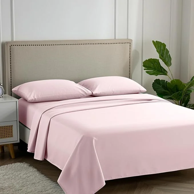 Casual Carressa Linen Egyptian Cotton Queen Sheet Set – 600 Thread Count Egyptian Cotton Queen Sheets Set 4 PC Soft Blush Ultra Soft Cooling 16 quot Deep Pocket Sateen Weave Luxury Hotel Bed Sheet Pure