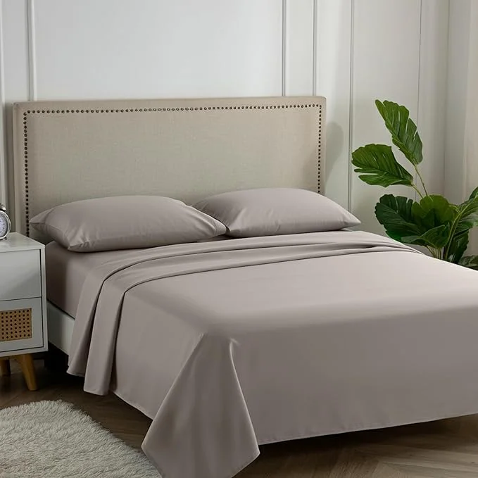 Elegant Carressa Linen Egyptian Cotton King Size Sheets Set – 600 Thread Count Egyptian Cotton Queen Sheets King Size 4 PC Cocoa Taupe Soft Cooling 16 quot Deep Pocket Sateen Weave Luxury Bed Sheet Set Green