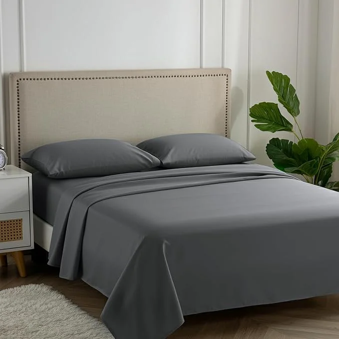 Prestigious Carressa Linen Egyptian Cotton King Size Sheets Set – 600 Thread Count Egyptian Cotton Queen Sheets King Size 4 PC Graphite Gray Soft Cooling 16 quot Deep Pocket Sateen Weave Luxury Bed Sheet High-Performance