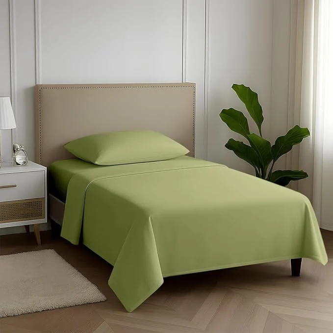 Authentic Carressa Linen Egyptian Cotton Twin XL Sheets Set – 600 Thread Count Luxury Egyptian Cotton Sheets Twin XL Size 3 PC Herb Garden 16 quot Deep Pocket Soft Cooling Sateen Weave Dorm Room Bedding Elite
